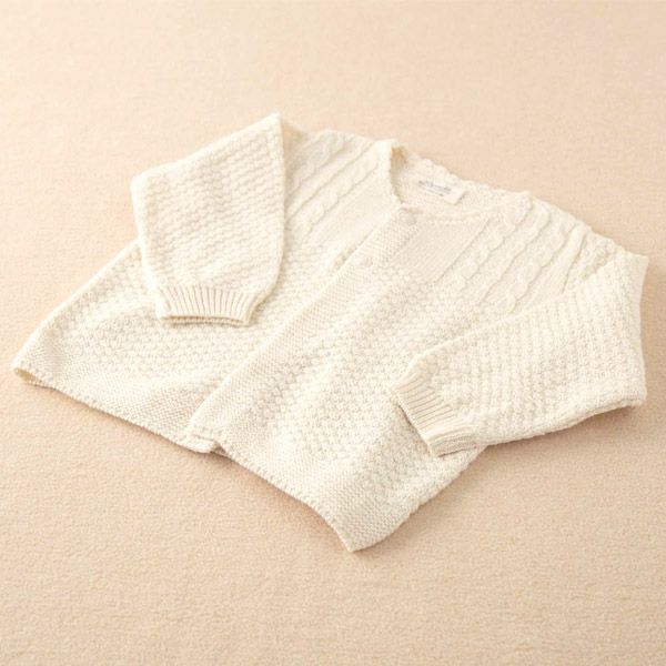 オーガニックコットン ベビーニットカーディガン ボタン 80