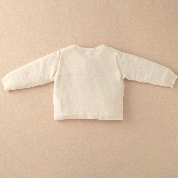 オーガニックコットン ベビーニットカーディガン フラワー 80