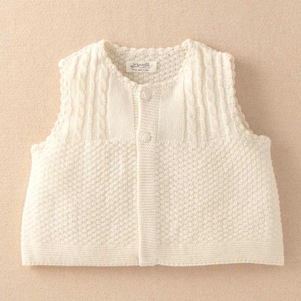 オーガニックコットン ベビーニットベスト ボタン 80