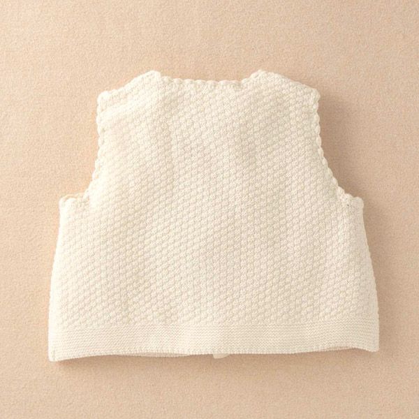 オーガニックコットン ベビーニットベスト ボタン 80