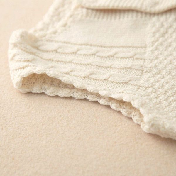 オーガニックコットン ベビーニットベスト ボタン 80