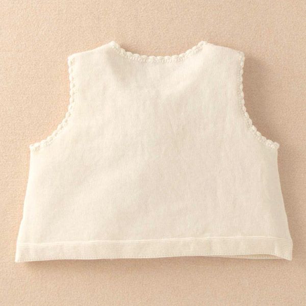 オーガニックコットン ベビーニットベスト フラワー 80