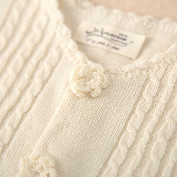 オーガニックコットン ベビーニットベスト フラワー 80