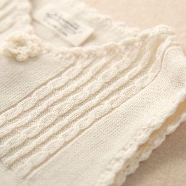 オーガニックコットン ベビーニットベスト フラワー 80