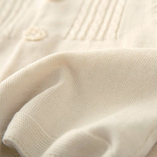 オーガニックコットン ベビーニットベスト フラワー 80