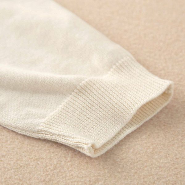 オーガニックコットン ベビーニットサロペット 編みボタン 80