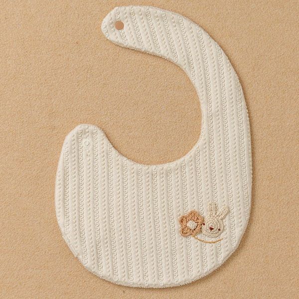 オーガニックコットン ベビー【手編みモチーフ】レーシーニットのスタイ