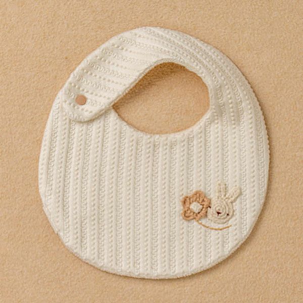 オーガニックコットン ベビー【手編みモチーフ】レーシーニットのスタイ