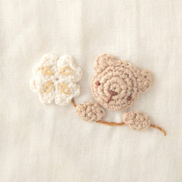 オーガニックコットン ベビー【手編みモチーフ】ガーゼグレコ