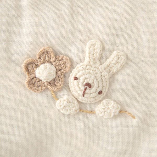 オーガニックコットン ベビー【手編みモチーフ】ガーゼグレコ