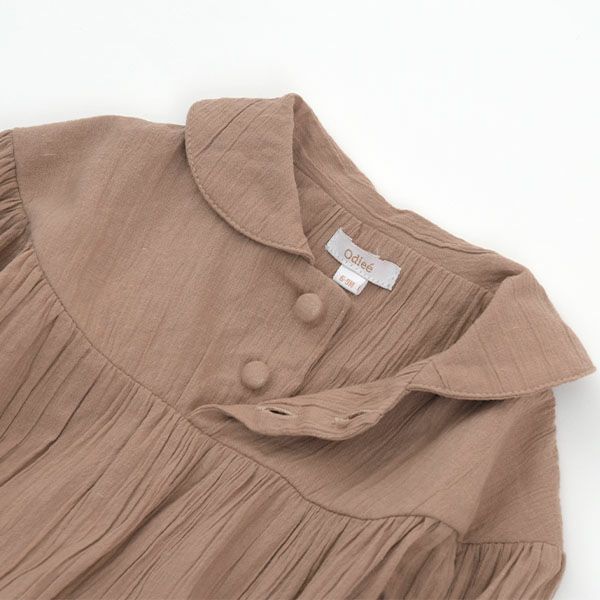 オーガニックコットン ベビークレープえり付きロンパース(長袖)