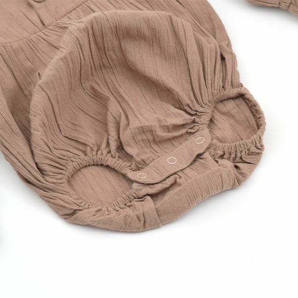 オーガニックコットン ベビークレープえり付きロンパース(長袖)