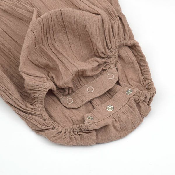 オーガニックコットン ベビークレープえり付きロンパース(長袖)