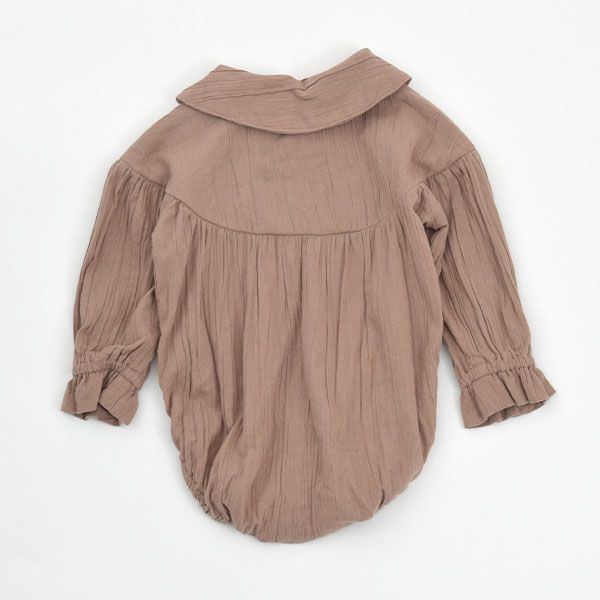 オーガニックコットン ベビークレープえり付きロンパース(長袖)