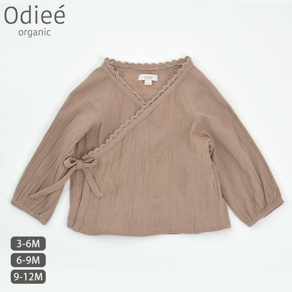 オーガニックコットン ベビークレープカシュクールブラウス(長袖)