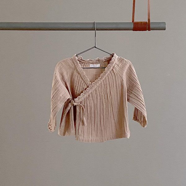 オーガニックコットン ベビークレープカシュクールブラウス(長袖)