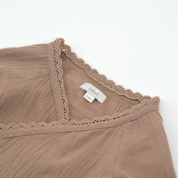 オーガニックコットン ベビークレープカシュクールブラウス(長袖)