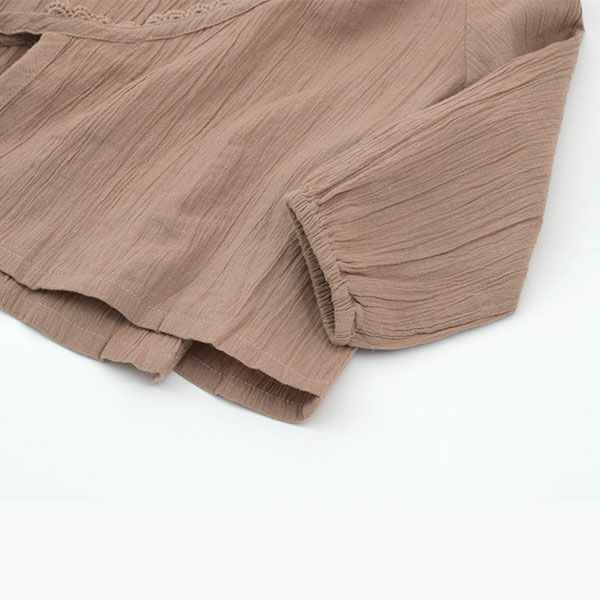 オーガニックコットン ベビークレープカシュクールブラウス(長袖)