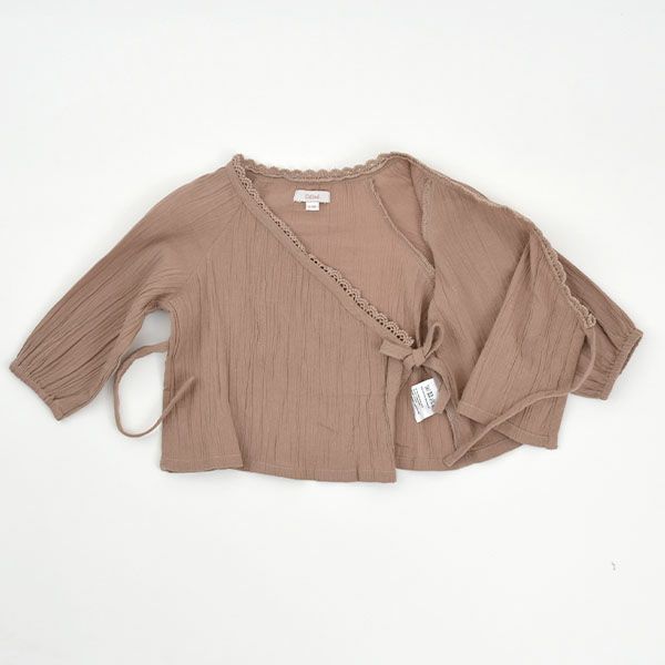 オーガニックコットン ベビークレープカシュクールブラウス(長袖)