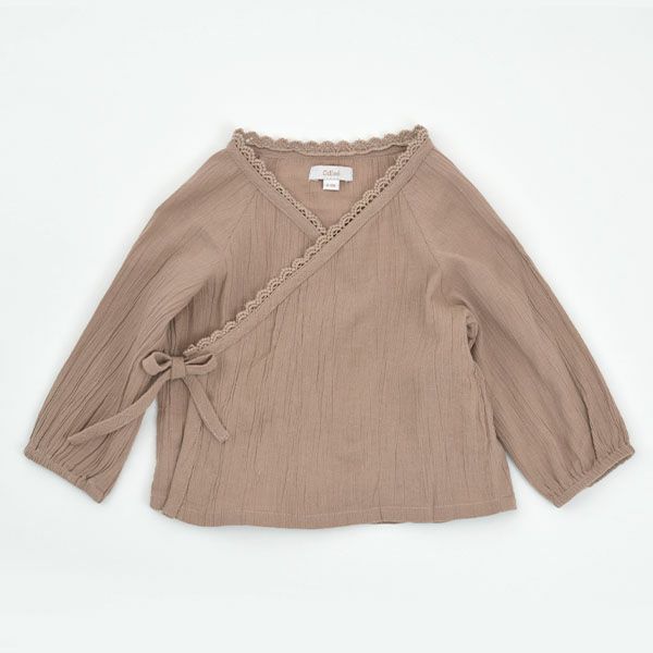 オーガニックコットン ベビークレープカシュクールブラウス(長袖)