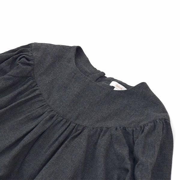 オーガニックコットン キッズフランネルフリルブラウス(長袖)