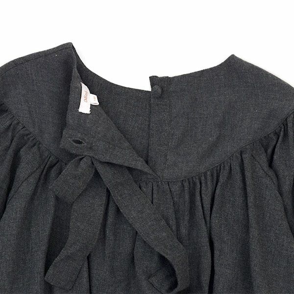 オーガニックコットン キッズフランネルフリルブラウス(長袖)