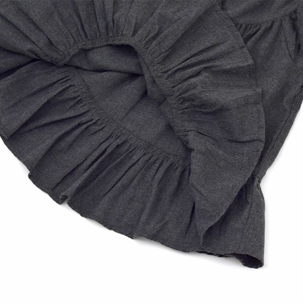 オーガニックコットン キッズフランネルフリルブラウス(長袖)