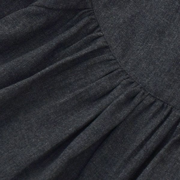 オーガニックコットン キッズフランネルフリルブラウス(長袖)