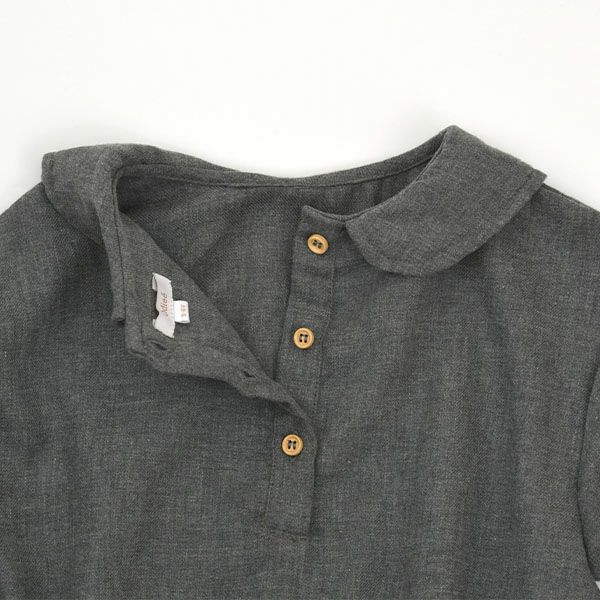 オーガニックコットン キッズフランネルえり付きブラウス(長袖)