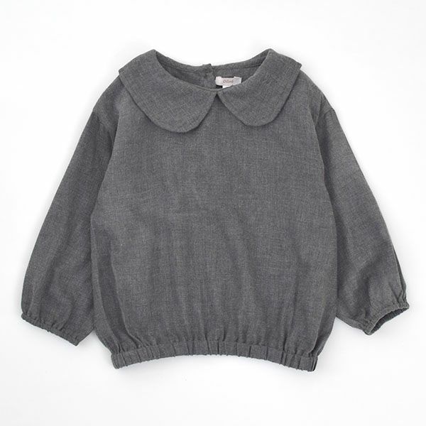 オーガニックコットン キッズフランネルえり付きブラウス(長袖)