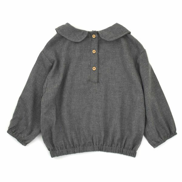 オーガニックコットン キッズフランネルえり付きブラウス(長袖)