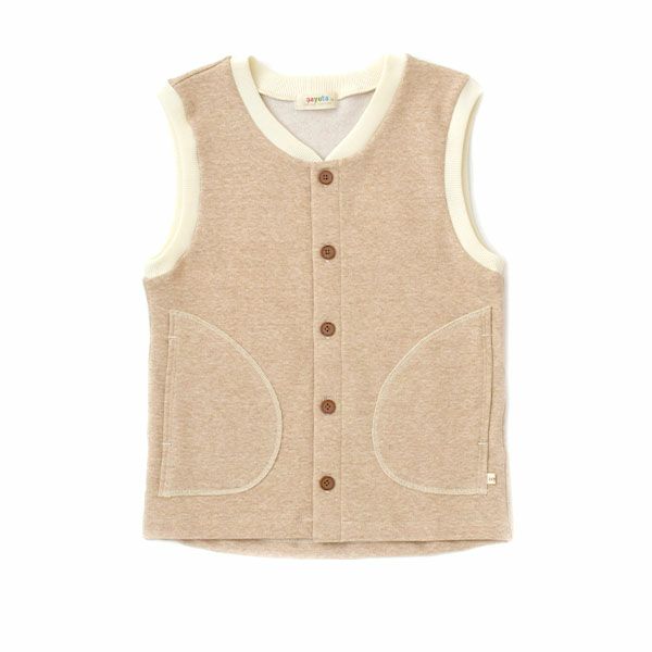 オーガニックコットン キッズ裏起毛あったかベスト