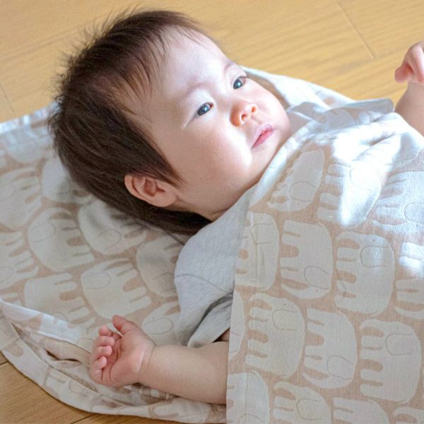 オーガニックコットン フィンレイソン エレファンティ ベビーおくるみ 108×108