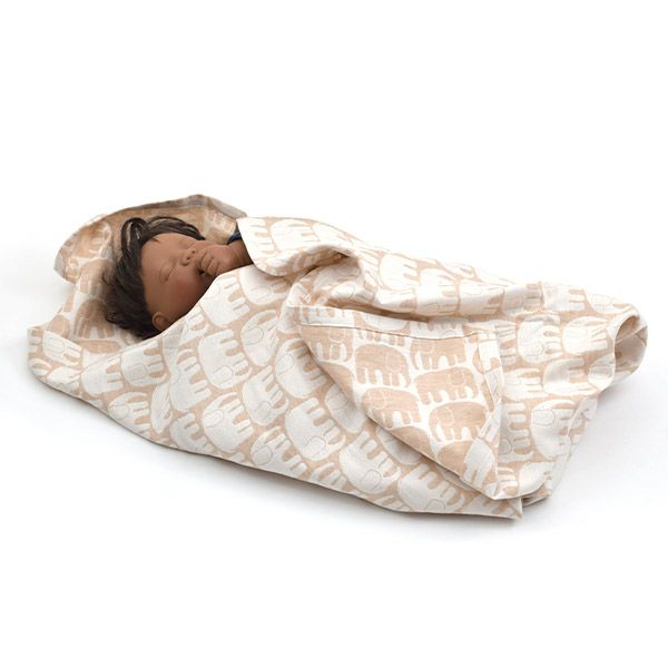 オーガニックコットン フィンレイソン エレファンティ ベビーおくるみ 108×108