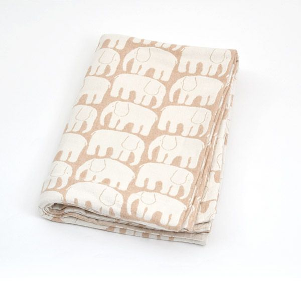 オーガニックコットン フィンレイソン エレファンティ 大判ひざ掛け 100×145