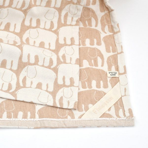 オーガニックコットン フィンレイソン エレファンティ 大判ひざ掛け 100×145