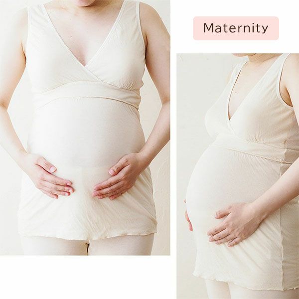 オーガニックコットン ソフト接結 ブラキャミソール（マタニティ兼用）