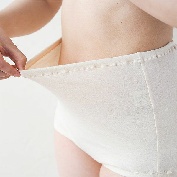 オーガニックコットン ソフト接結 ハイウエストショーツ（マタニティ兼用）