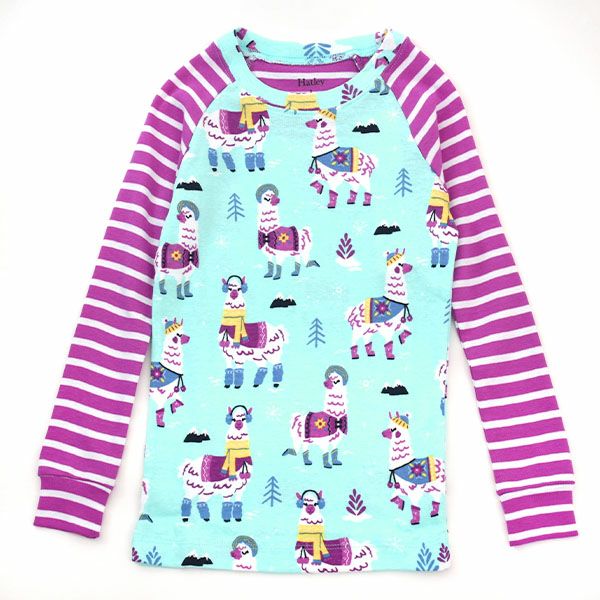 オーガニックコットン キッズラグランパジャマ（長袖）Mountaineer Alpacas