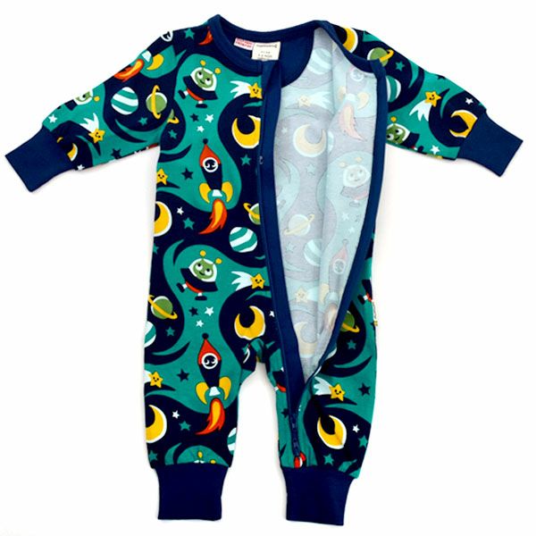 オーガニックコットン ベビージッパーカバーオール（長袖）Space