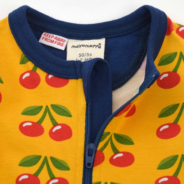 オーガニックコットン ベビージッパーカバーオール（長袖）Cherry