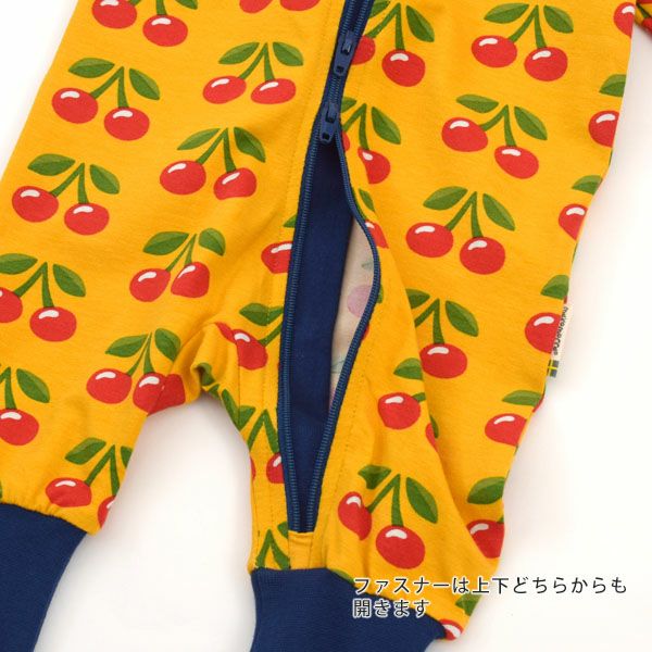 オーガニックコットン ベビージッパーカバーオール（長袖）Cherry