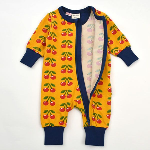 オーガニックコットン ベビージッパーカバーオール（長袖）Cherry
