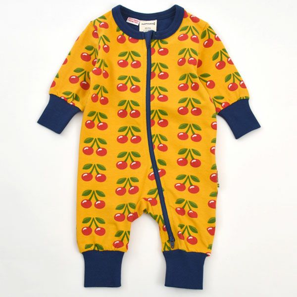 オーガニックコットン ベビージッパーカバーオール（長袖）Cherry