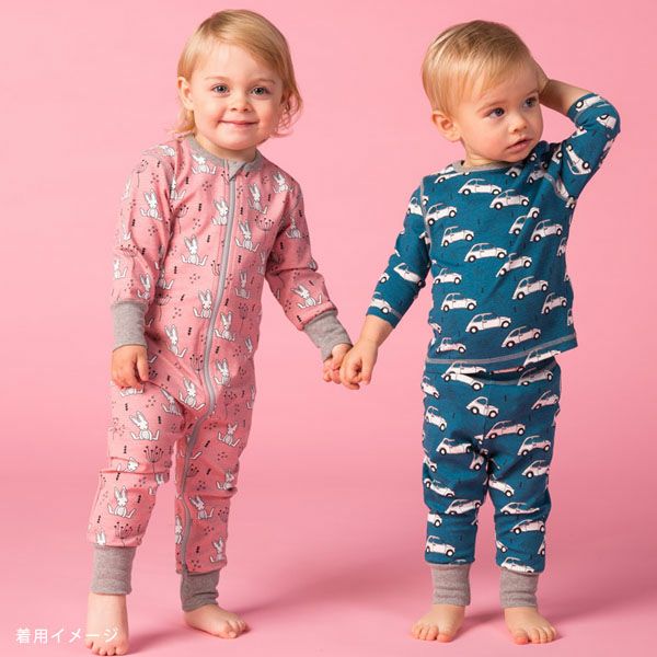 オーガニックコットン ベビージッパーカバーオール（長袖）Cherry