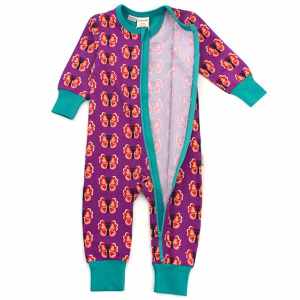 オーガニックコットン ベビージッパーカバーオール（長袖）Butterfly