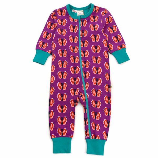 オーガニックコットン ベビージッパーカバーオール（長袖）Butterfly