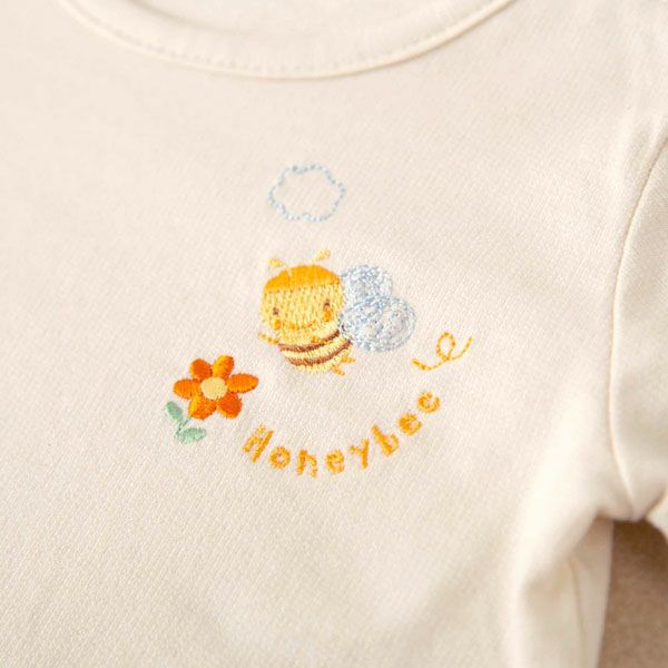 オーガニックコットン ベビー【みつばち】長袖Tシャツ 80