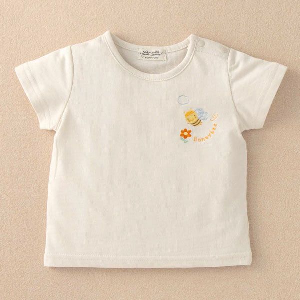 オーガニックコットン ベビー【みつばち】半袖Tシャツ 80