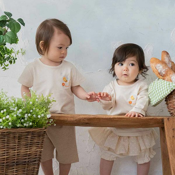 オーガニックコットン ベビー【みつばち】半袖Tシャツ 80